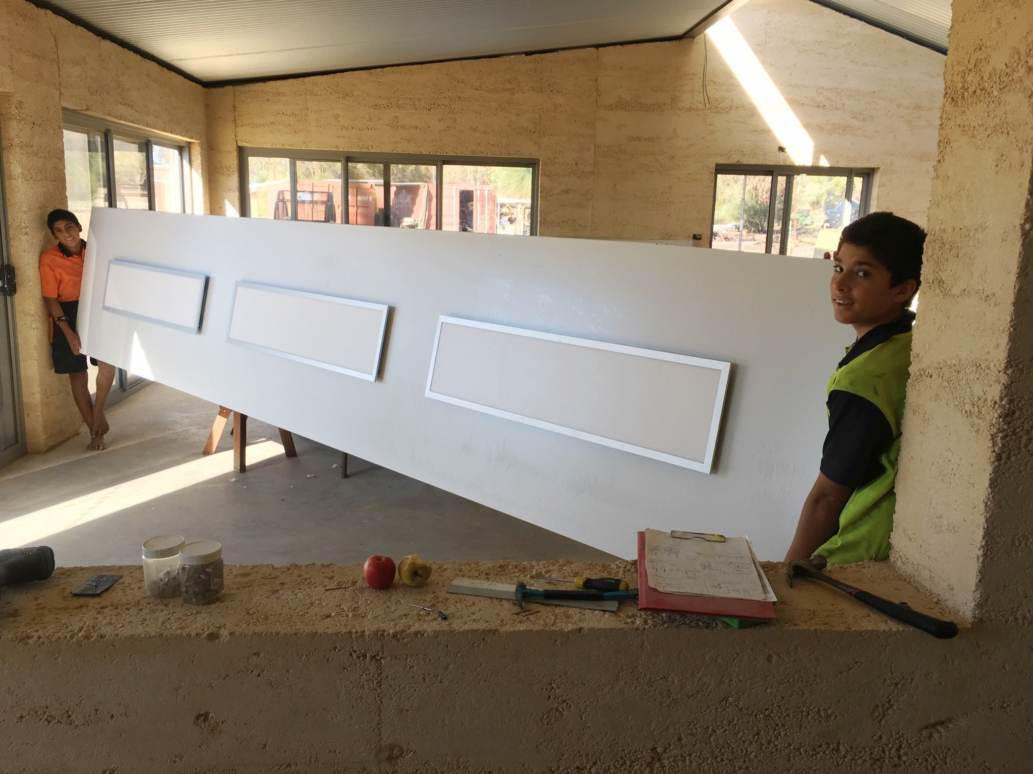11 April 2018 Installing Kitchen LIghts and Ceiling Panels
