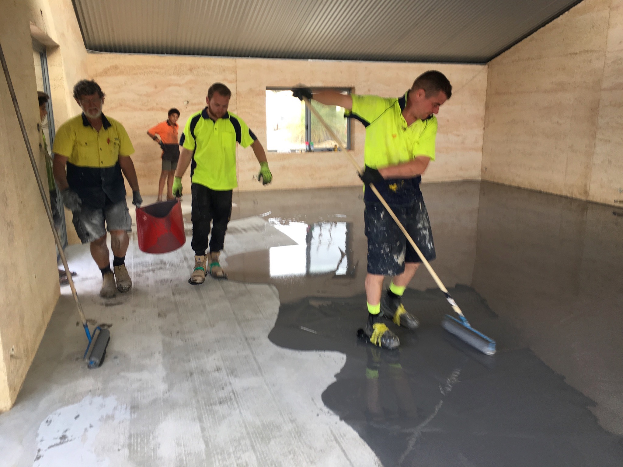 30 April 2018 Hawke doing the Epoxy Flooring