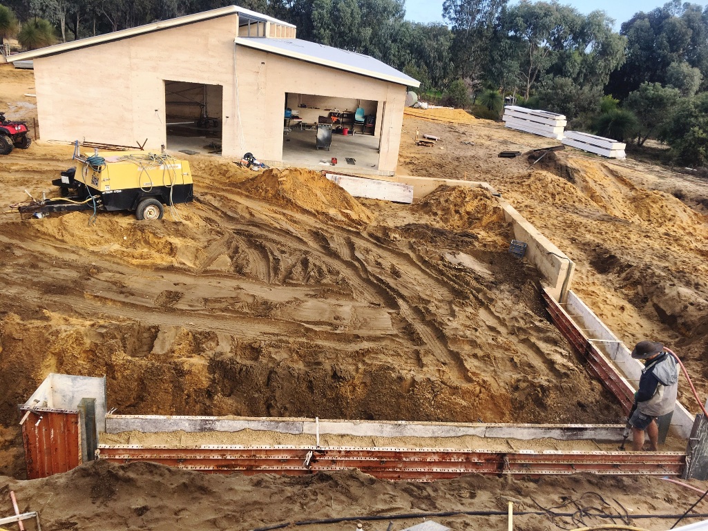  Starting to retain the Carport / Patio area 
