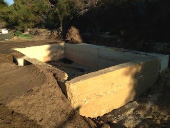  Starting the footings - of course the truck HAD to get bogged on the way IN! 