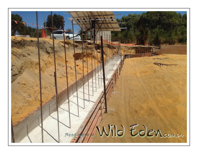 3 March 2014 One solid base for retaining walls with Rebar 